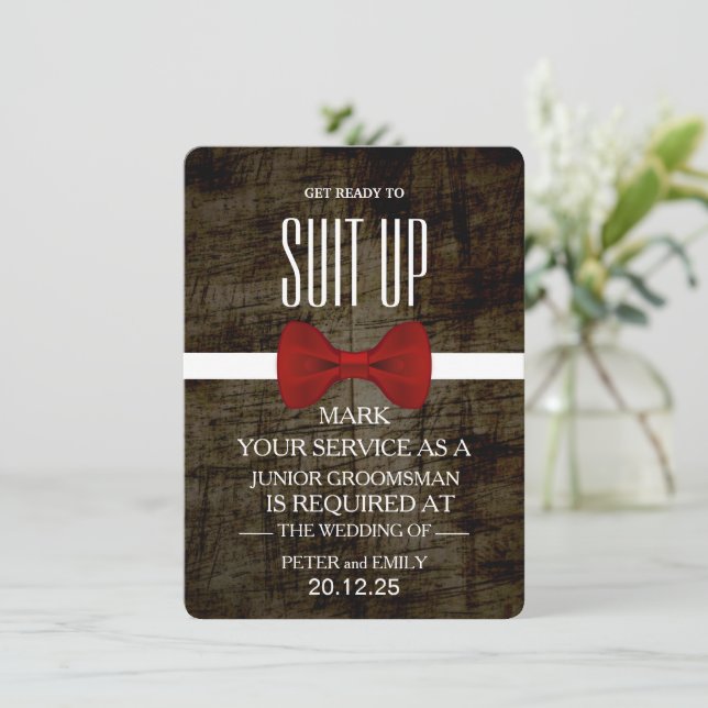 Su servicio como una invitación de Groomsman (Anverso de pie)