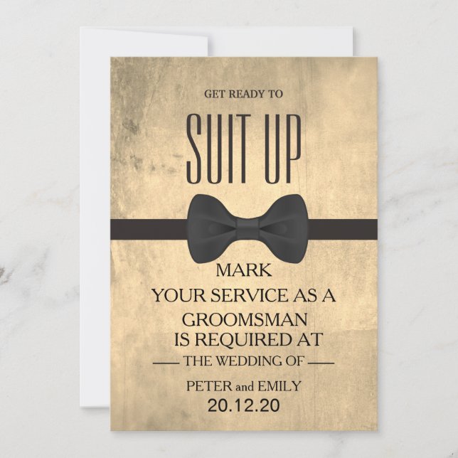 Su servicio como una invitación de Groomsman (Anverso)