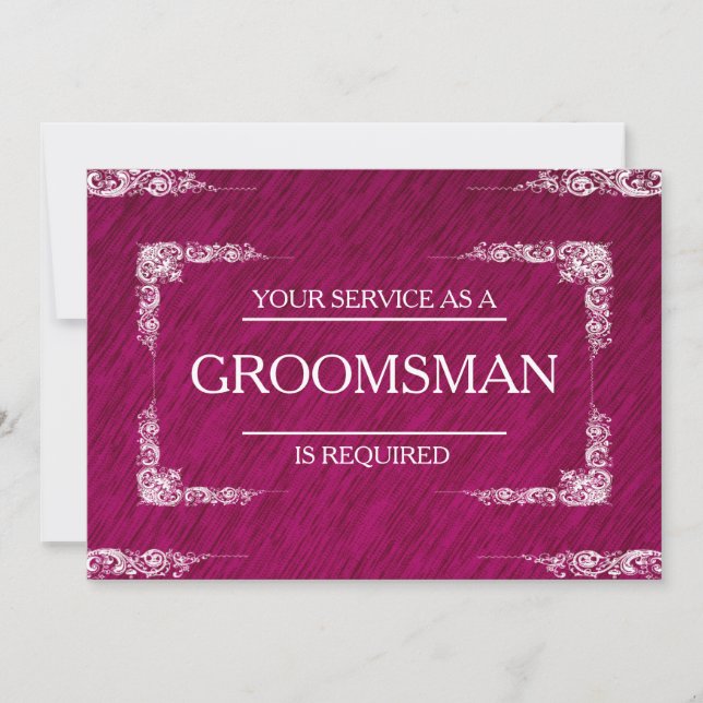 Su servicio se solicita como invitación de Groomsm (Anverso)