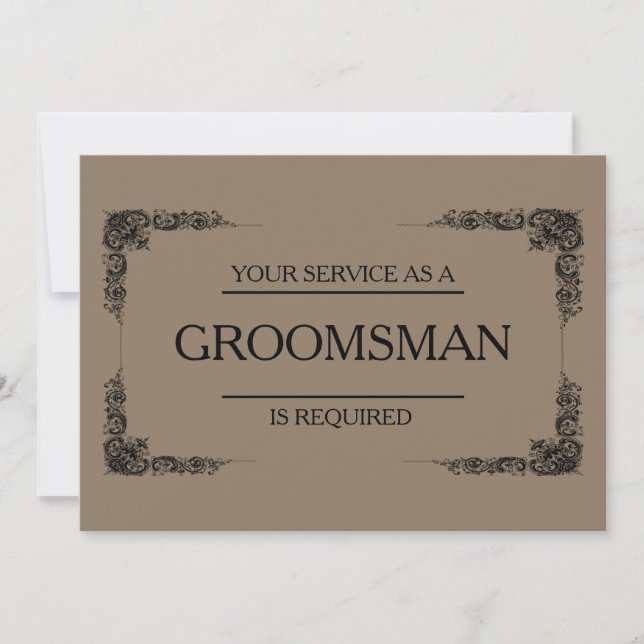 Su servicio se solicita como invitación de Groomsm (Anverso)
