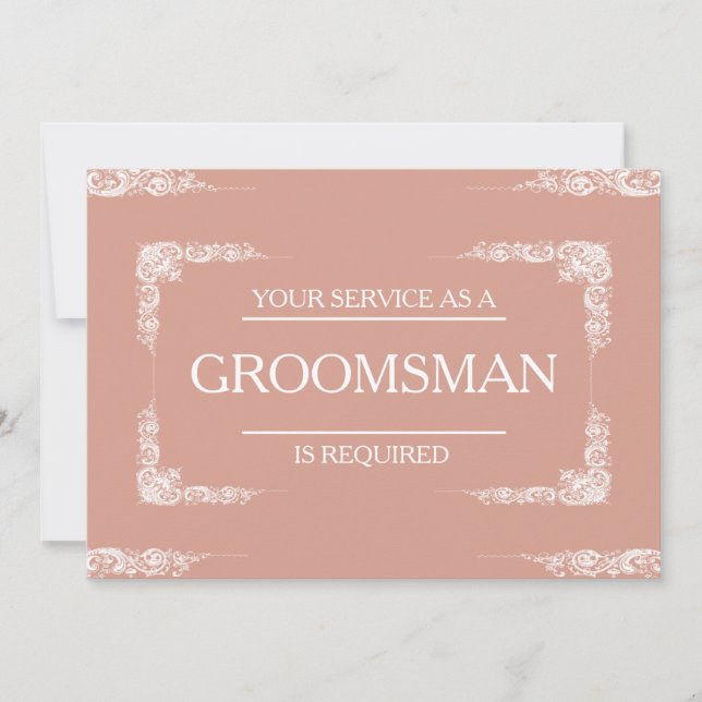 Su servicio se solicita como invitación de Groomsm (Anverso)
