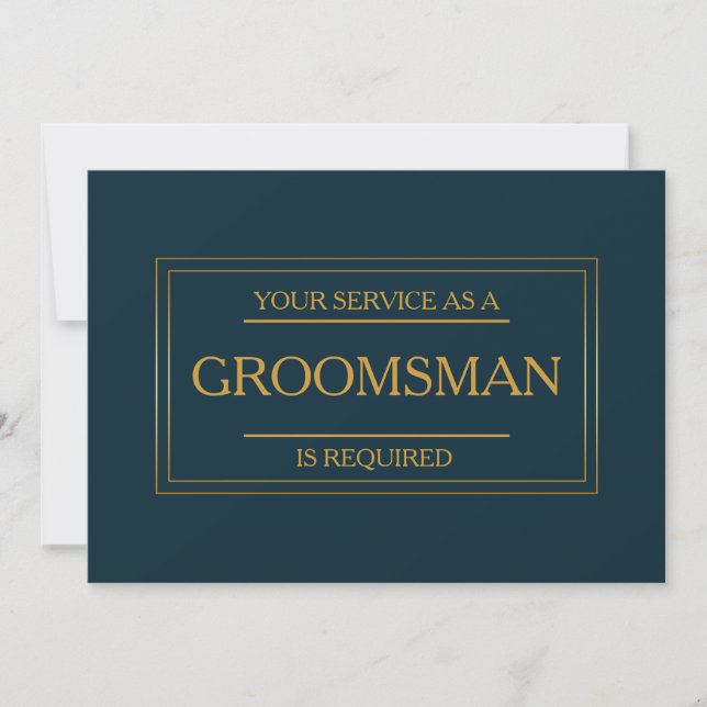 Su servicio se solicita como invitación de Groomsm (Anverso)