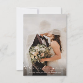 Su tarjeta de agradecimiento a la foto de su boda