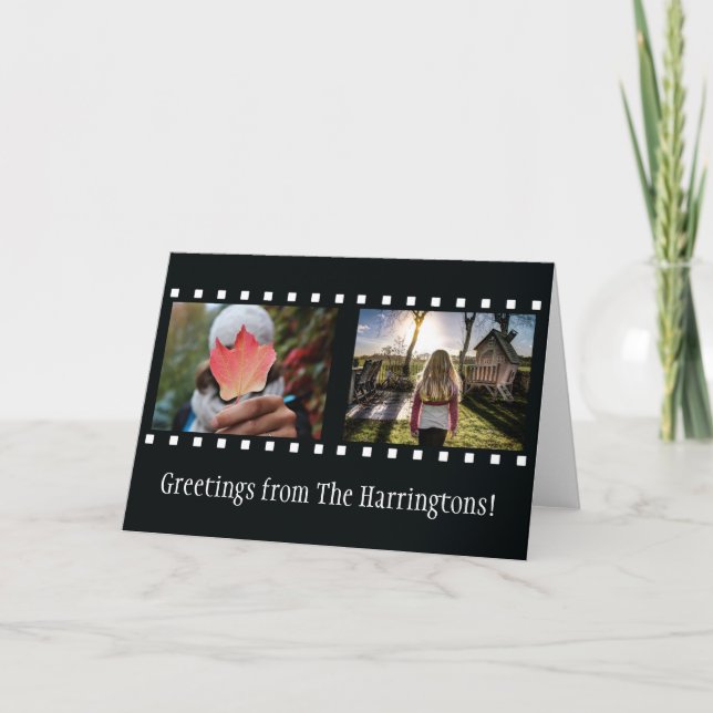 SU tarjeta de felicitación de 2 FOTOS y TEXTO "tir (Anverso)