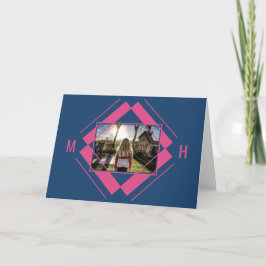 SU tarjeta de felicitación geométrica de foto y mo