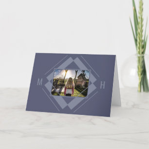 SU tarjeta de felicitación geométrica de foto y mo