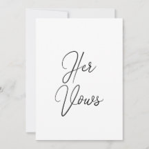 Su tarjeta de presentación | Boda Vow Booklet para