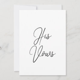 Su tarjeta de promesa | Folleto de votos de boda p
