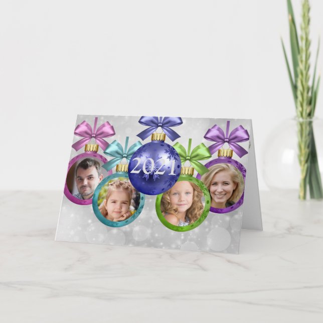 Su tarjeta de vacaciones plegada de 4 ornamentos d (Anverso)