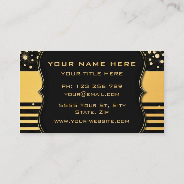 Su tarjeta de visita Black Gold Luxury Company (Reverso)