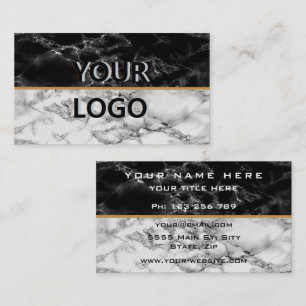 Su tarjeta de visita con logotipo - Mármol blanco