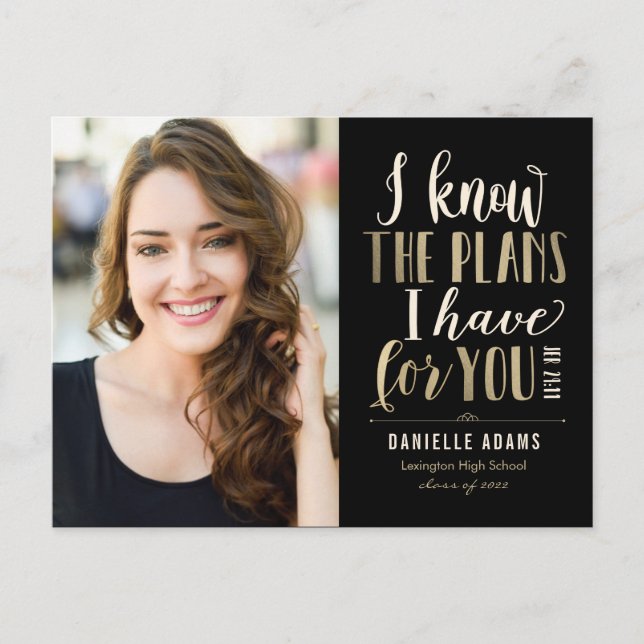 Su tarjeta postal de Invitación de graduación de p (Anverso)