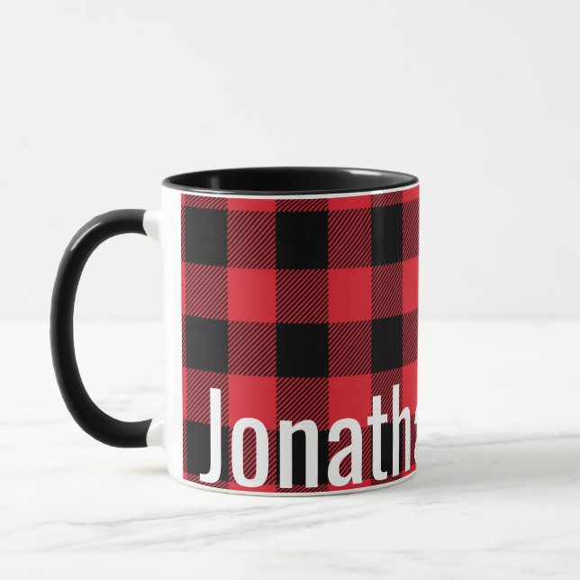 Su taza de búfalo negro rojo (Izquierda)