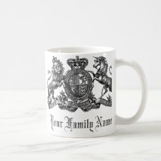 Su taza de café adaptable del escudo del apellido