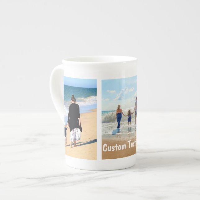 Su taza de Collage de fotos con texto Personalizad (Izquierda)