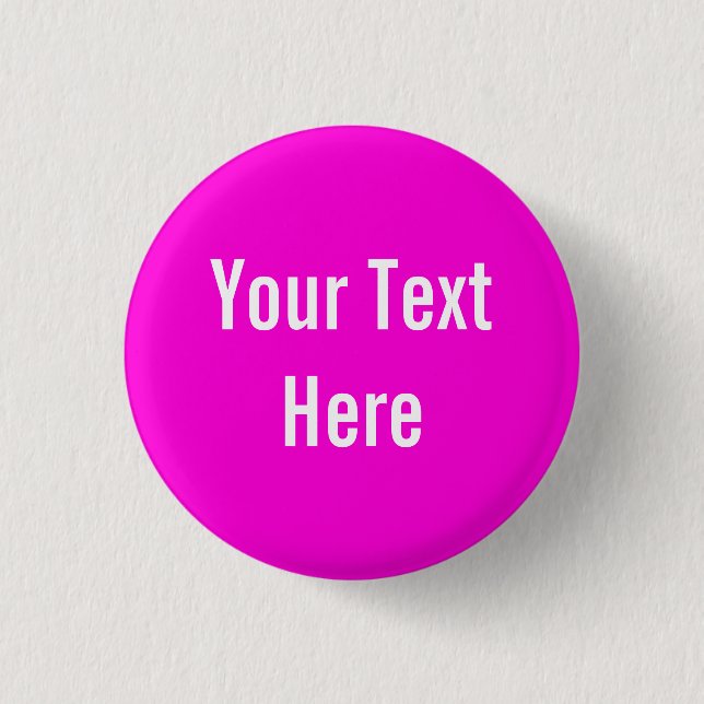 Su texto aquí Personalizado Botón de fondo rosado  (Anverso)