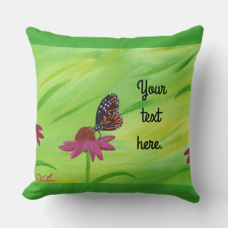 Su texto o Sin texto Monarca Mariposa almohadas