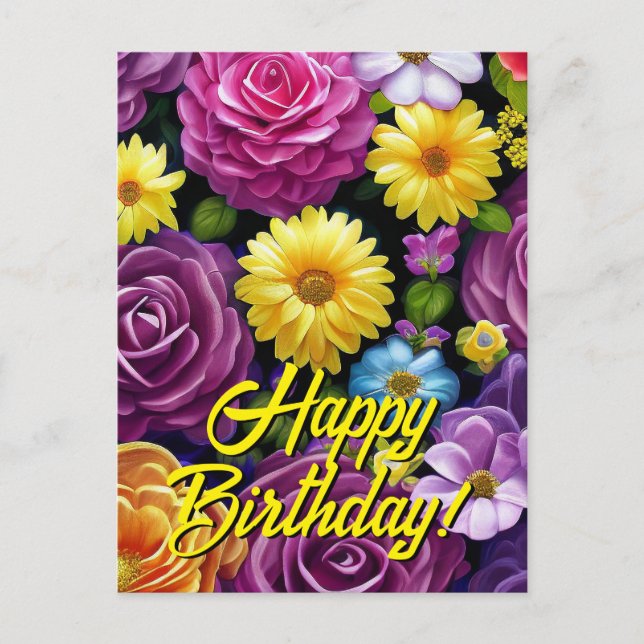 Su Texto Personalizado Flores Mixtas 18 Plantilla (Anverso)