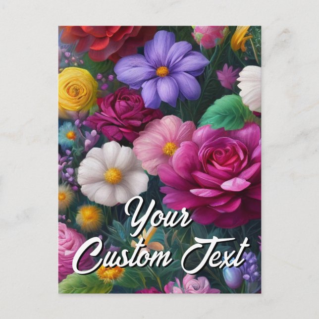 Su Texto Personalizado Flores Mixtas 23 Plantilla (Anverso)