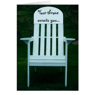 Su trono le aguarda tarjeta de la silla