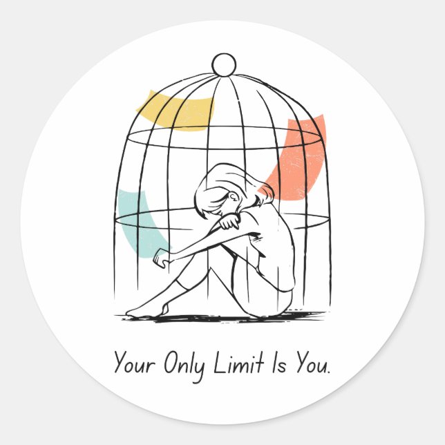 Su Único Límite Es Usted - Empowerment Pegatina (Anverso)