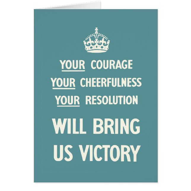 Su valor su Cheerfulness su resolución (Frente)