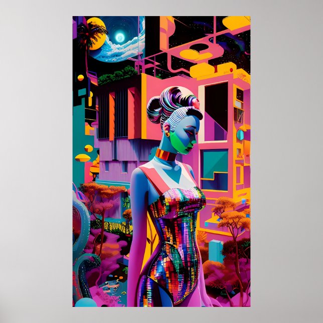 Su Vaporwave Bonsai hacia el arte de Kanagawa (Frente)