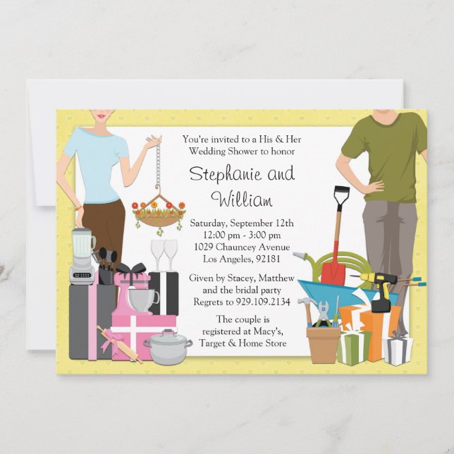 Su y el suyo invitación de la ducha de la boda (Anverso)