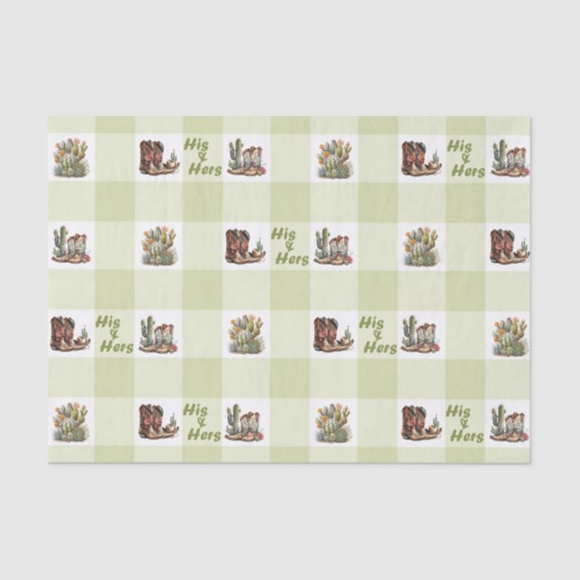 Su y su cowboy Cowgirl botan papel de tejidos (Anverso)