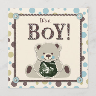 Suave como cuadrado de la invitación del oso de