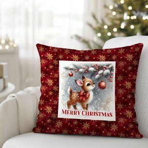 Suave escena de invierno, almohada de Navidad con 