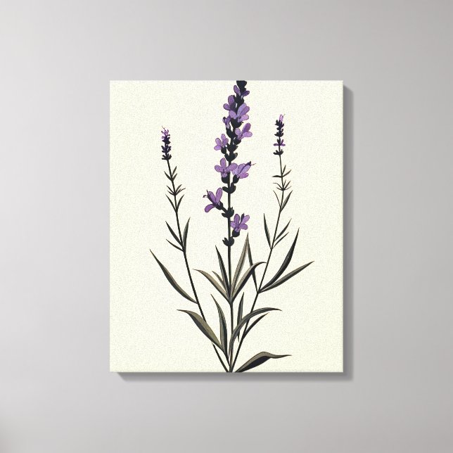Suave espiral de lavanda en lienzo de marfil (Anverso)