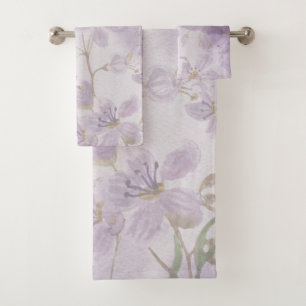 Suave Floral de Acuarela Morado Lavanda
