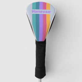 Suave funda para palo de golf con nombre y rayas d