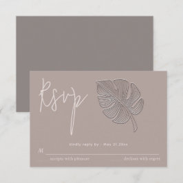 Suave hoja tropical realzada simple RSVP