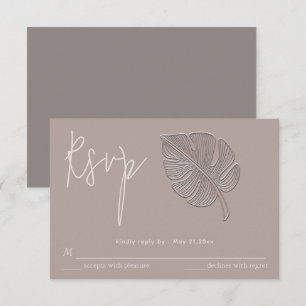 Suave hoja tropical realzada simple RSVP