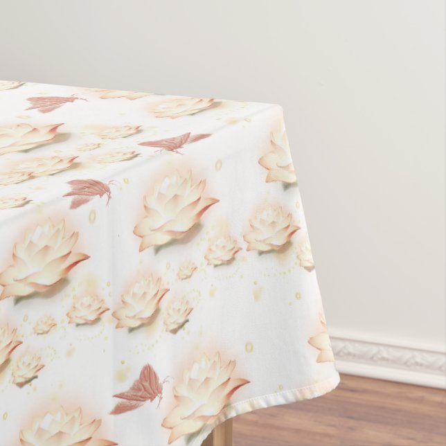 Suave Lotus Blossom & Butterfly manteles brillante (In Situ)