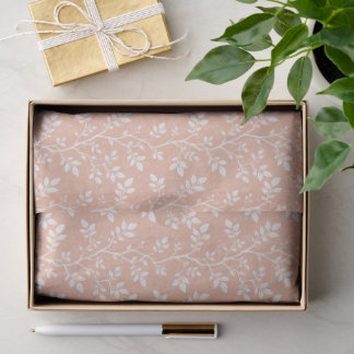 Suave papel de seda botánico de melocotón tejido c