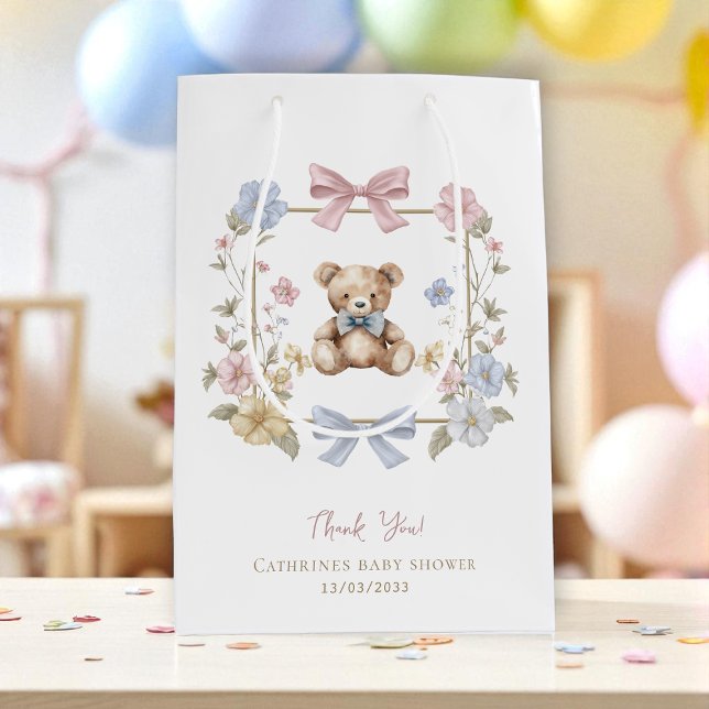 Suave Pastel Teddy Bear Baby Shower Gracias Bolsa (Subido por el creador)