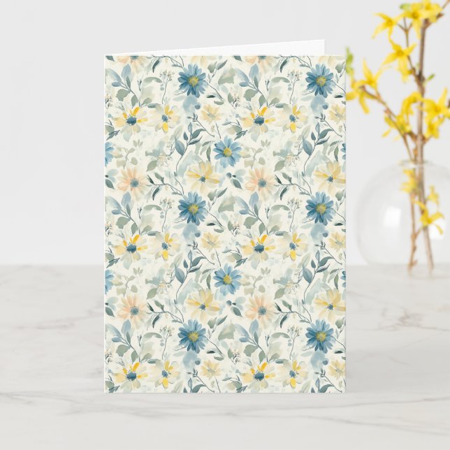 Suave tarjeta de agradecimiento de acuarela Daisy  (flor amarilla)