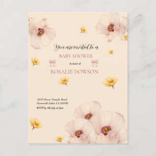 Suave tarjeta postal de bebé floral