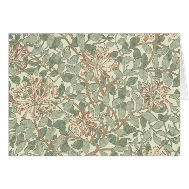 Suave Verde Vintage William Morris Madreselva (Anverso (Horizontal))