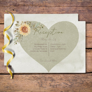Suaves Girasoles Bohemio Corazón Recepción de Boda