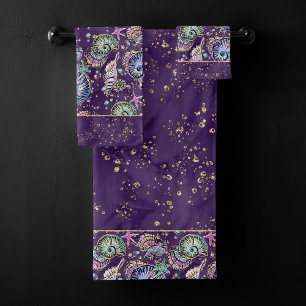 Subacuático Purple Luxe Dark Pastel Gold Sea Lif