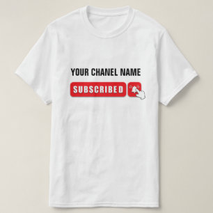 Subcribe las camisetas del hombre en YouTube.
