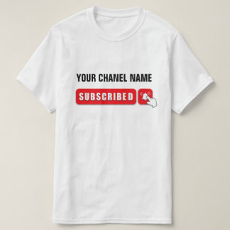 Subcribe las camisetas del hombre en YouTube.