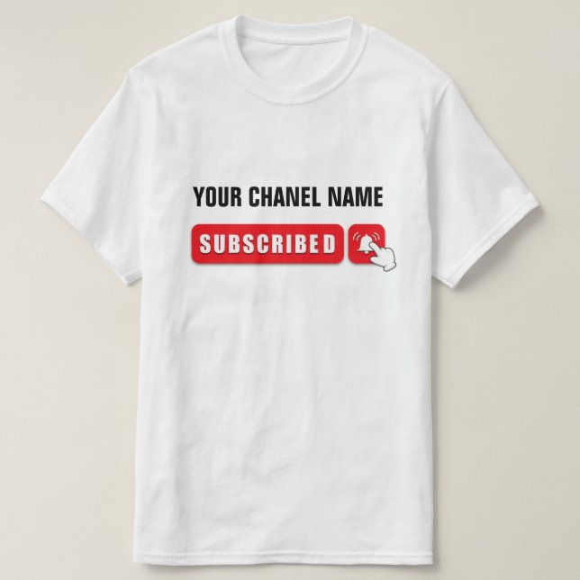 Subcribe las camisetas del hombre en YouTube. (Diseño del anverso)