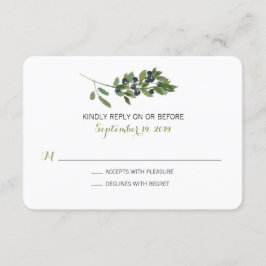 Subdivisión Olive de color agua | RSVP de boda