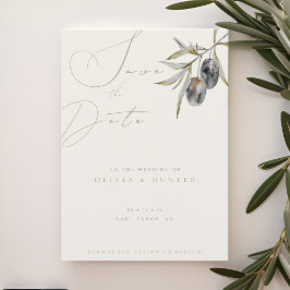 Subdivisión Olive de color de agua Boda Guardar la