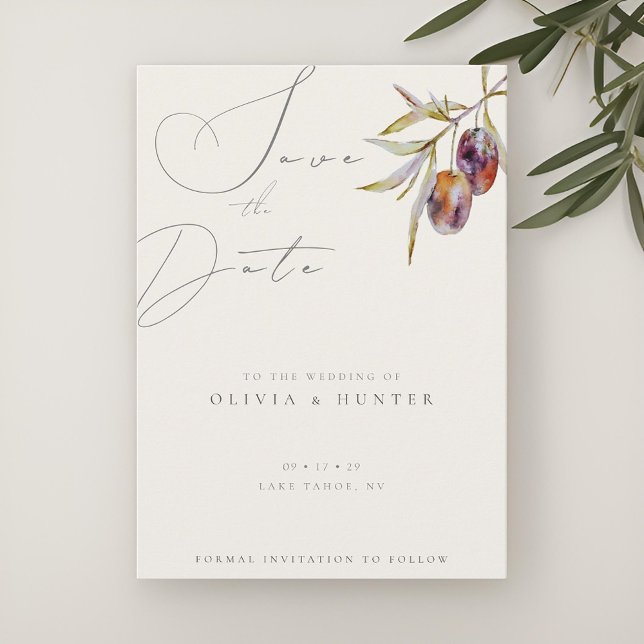 Subdivisión Olive de color de agua Boda Guardar la (Subido por el creador)